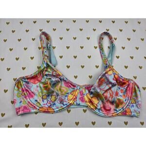 Victorias Secret Vintage Y2K bright Pattern 36C unlined Demi Balconette Bra